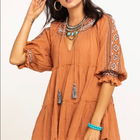 ❌SOLD❌Fre Free People Dream Weaver Terracotta Embroidered Tunic NWT - Picture 3 of 12